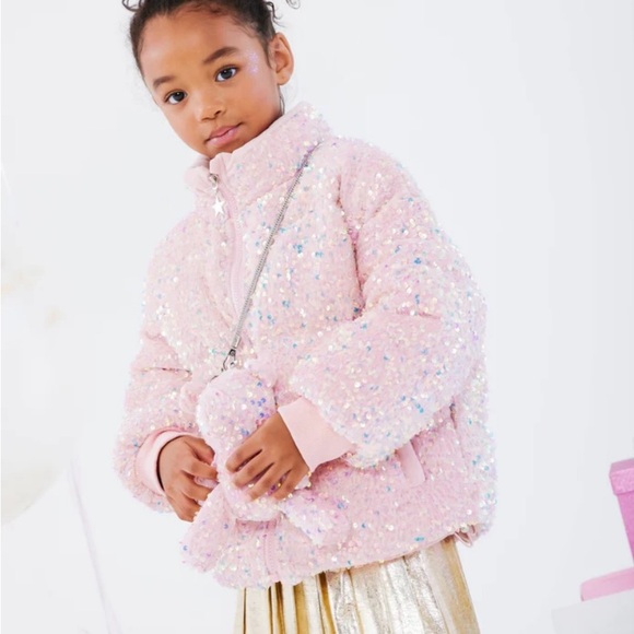 Pink Sequin Puffer Jacket - Picture 3 of 5
